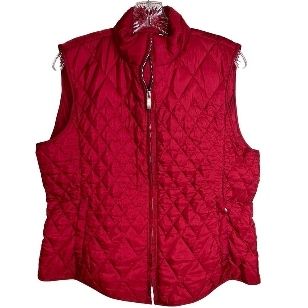 Talbots Women’s Quilted Red Fall/Winter Vest Size M